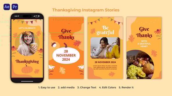 Videohive Thanksgiving Instagram Stories