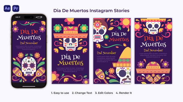 Videohive Dia De Muertos Instagram Stories