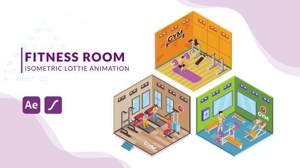 Videohive Fitness Room Isometric Animation | After Effects