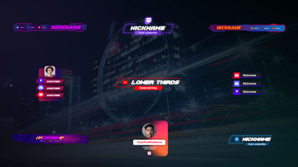 Videohive Gaming Social Lower Thirds