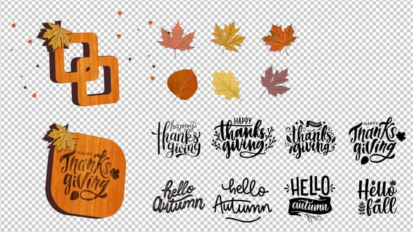 Videohive Thanksgiving 3D Logo Loop