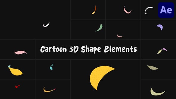Videohive Cartoon 3D Shape Elements for After Effects