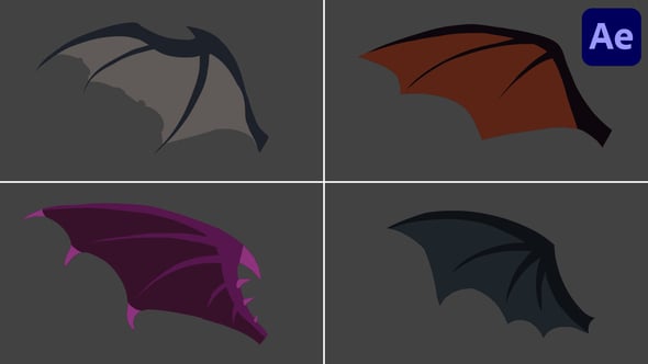 Videohive Cartoon Halloween Bat Wings Animations | After Effects