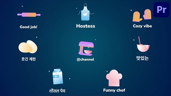 Videohive Baking And Cooking Icons And Titles for Premiere Pro