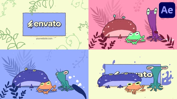 Videohive Cartoon Frogs Logo for After Effects