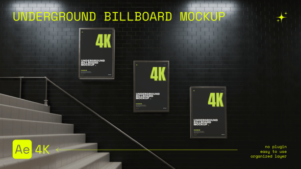 Videohive Underground Billboard Mockup