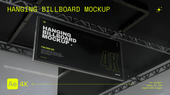Videohive Hanging Billboard Hall Mockup