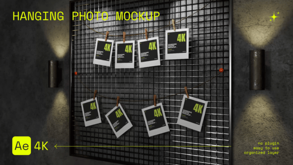 Videohive Hanging Photo Mockup