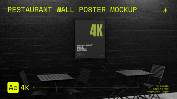Videohive Restaurant Wall Poster Mockup