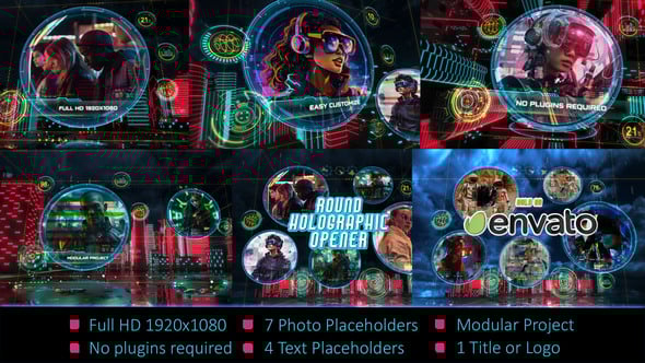 Videohive Round Holographic Opener