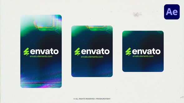 Videohive Vertical Glitch Horror Logo