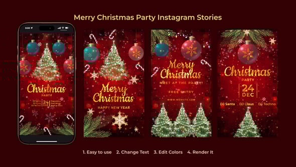 Videohive Merry Christmas Party Instagram Stories | Christmas Opener