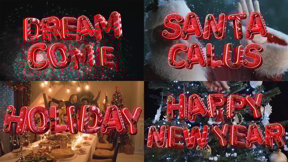 Videohive Christmas 3D Typography Letters Pack