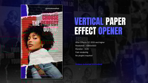 Videohive Paper Effect Fashion Opener Vertical