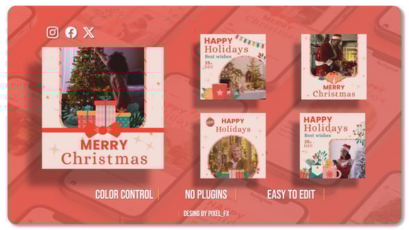 Videohive Merry Christmas | Happy New Year Posts V1