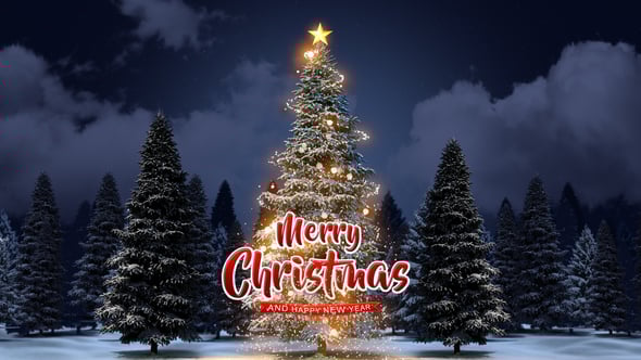 Videohive Christmas Greeting Deer Jump In The Forest