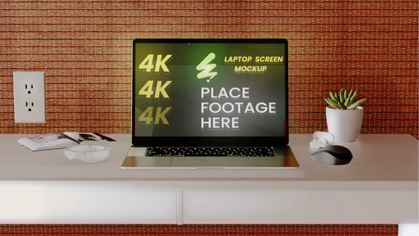 Videohive Laptop On Desk Opener Mockup