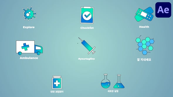 Videohive Medicine Icons And Titles for After Effects