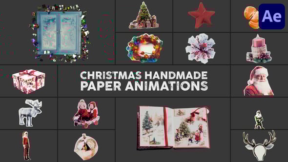 Videohive Christmas Handmade Paper Animations | After Effects
