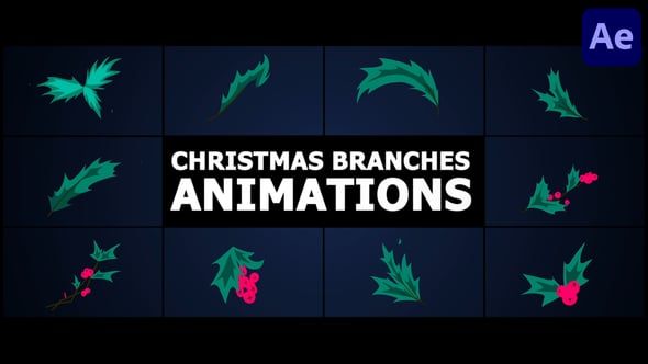 Videohive Christmas Branches Animations | After Effects