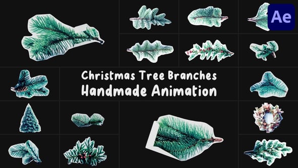 Videohive Christmas Tree Branches Handmade Animation | After Effects