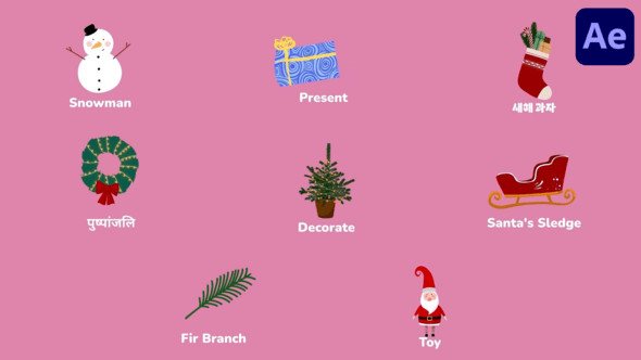 Videohive Christmas Icons And Titles for After Effects
