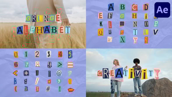 Videohive Grunge Alphabet for After Effects 55413011