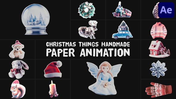 Videohive Christmas Things Handmade Paper Animation for After Effects
