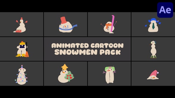 Videohive Cartoon Snowmen for After Effects