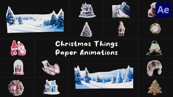 Videohive Christmas Things Paper Animations for After Effects