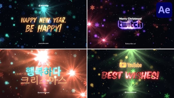 Videohive Christmas And New Year Greetings Typography for After Effects