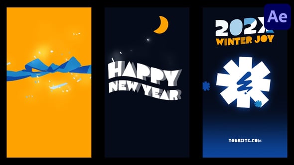 Videohive Christmas And New Year Vertical Logo Typography | After Effects