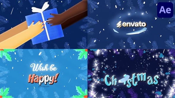 Videohive Christmas Gift Logo Opener | After Effects