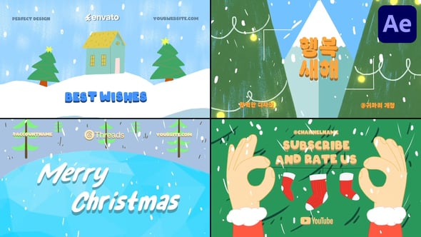Videohive Cartoon Christmas Typography for After Effects