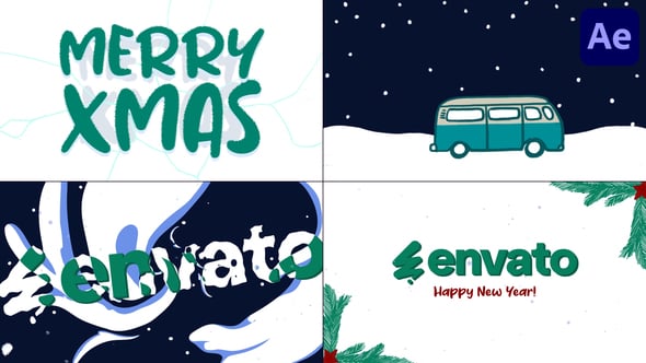 Videohive Hand Drawn Xmas Logo for After Effects