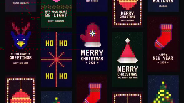 Videohive Retro Pixel Christmas Stories
