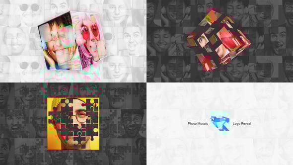 Videohive Mosaic Photo Logo Reveal 55445478