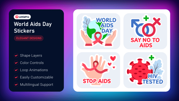 Videohive World Aids Day Stickers