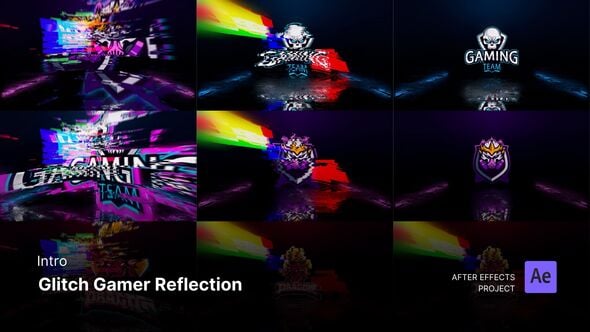 Videohive Intro/Opening – Glitch Gamer Reflection Logo Reveal After Effects Project Files