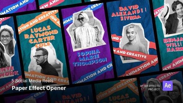 Videohive Social Media Reels – Paper Effect Opener After Effects Project Files