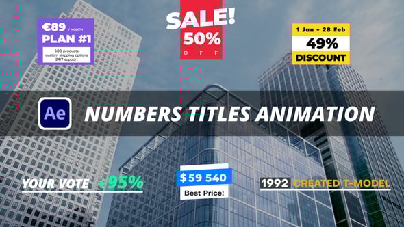 Videohive Numbers Titles Animation