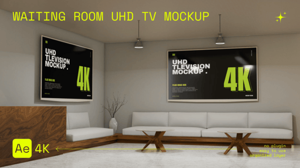 Videohive Waiting Room UHD TV Mockup