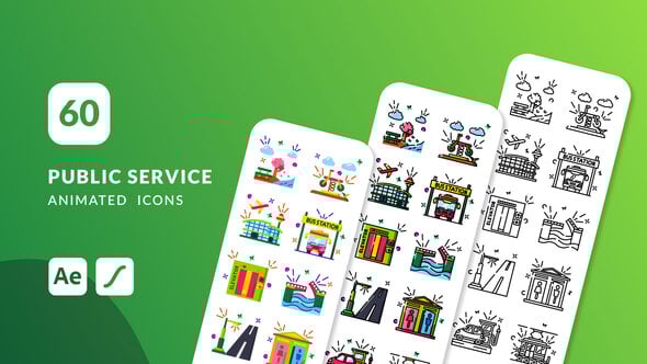 Videohive Public Service Animated Icons | After Effects