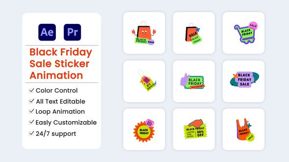 Videohive Black Friday Sale Stickers