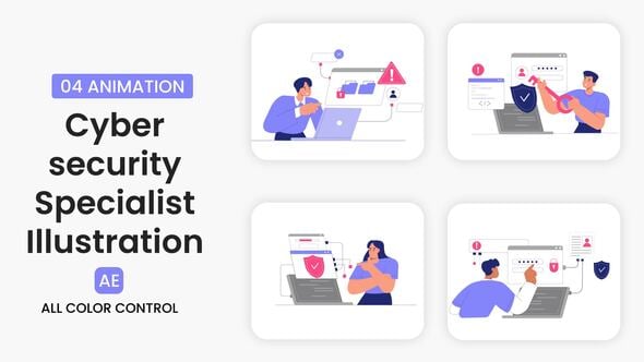 Videohive Cyber Security Specialist Illustration Scene