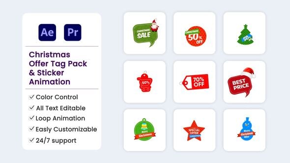 Videohive Christmas Offer Tag pack
