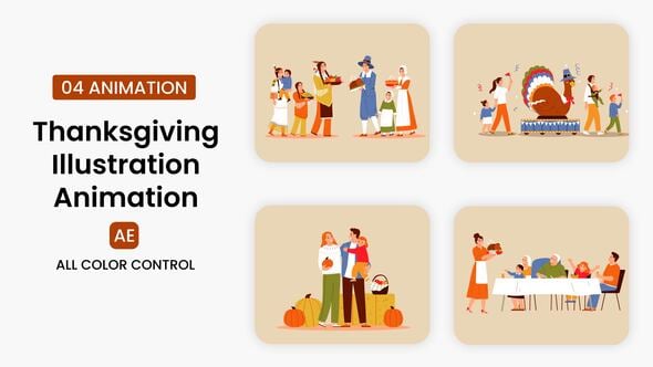Videohive Thanksgiving illustration Scene