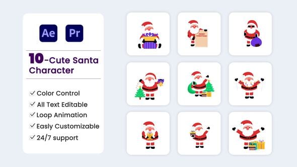 Videohive Christmas Santa Character Pack