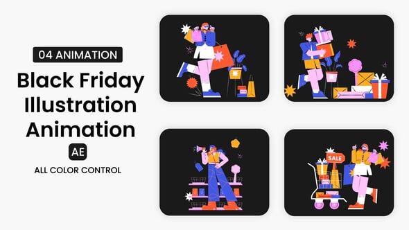 Videohive Black Friday Illustration Scene 55400529