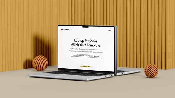 Videohive Laptop Pro 2024 Screen Mockup Template